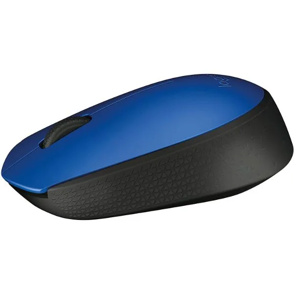 Logitech M171 Wireless Mouse, 2.4 GHz with USB Mini Receiver, Optical Tracking - Blue