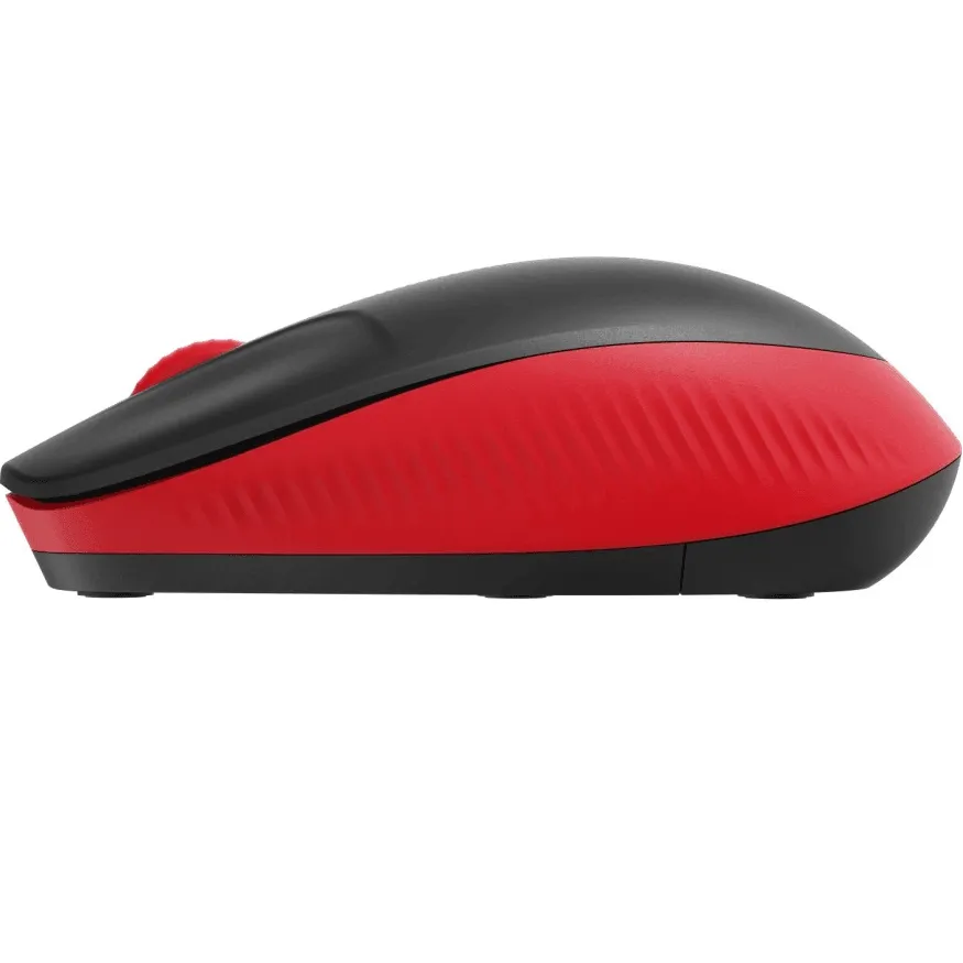 Logitech M190 Wireless Full Size Mouse Charcoal Black Red