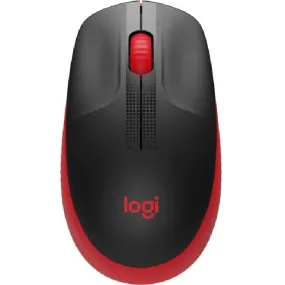 Logitech M190 Wireless Full Size Mouse Charcoal Black Red