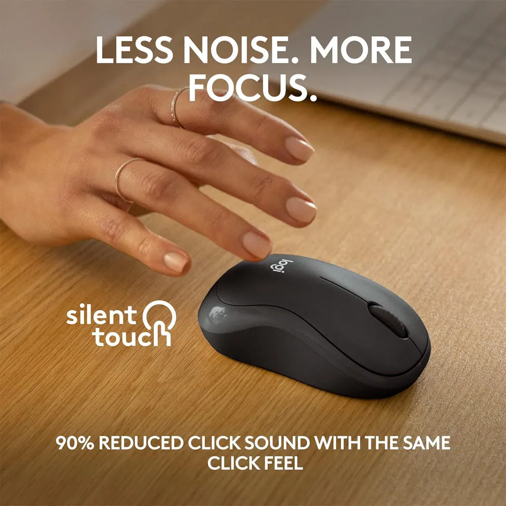 Logitech M240 Wireless Optical Mouse For Business, with Silent Touch Reduced Noise Clicks, 400-4000 DPI, and Logi Bolt and Bluetooth Connectivity for PC and Laptop Computers