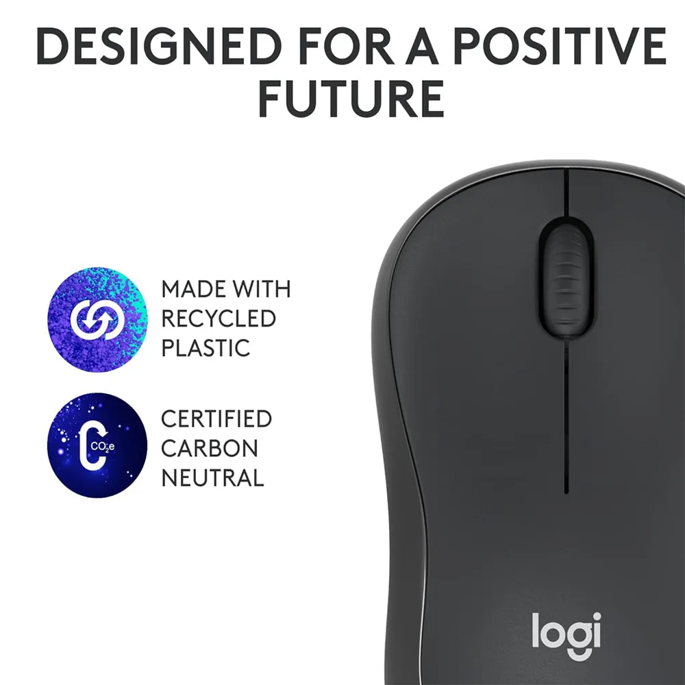 Logitech M240 Wireless Optical Mouse For Business, with Silent Touch Reduced Noise Clicks, 400-4000 DPI, and Logi Bolt and Bluetooth Connectivity for PC and Laptop Computers