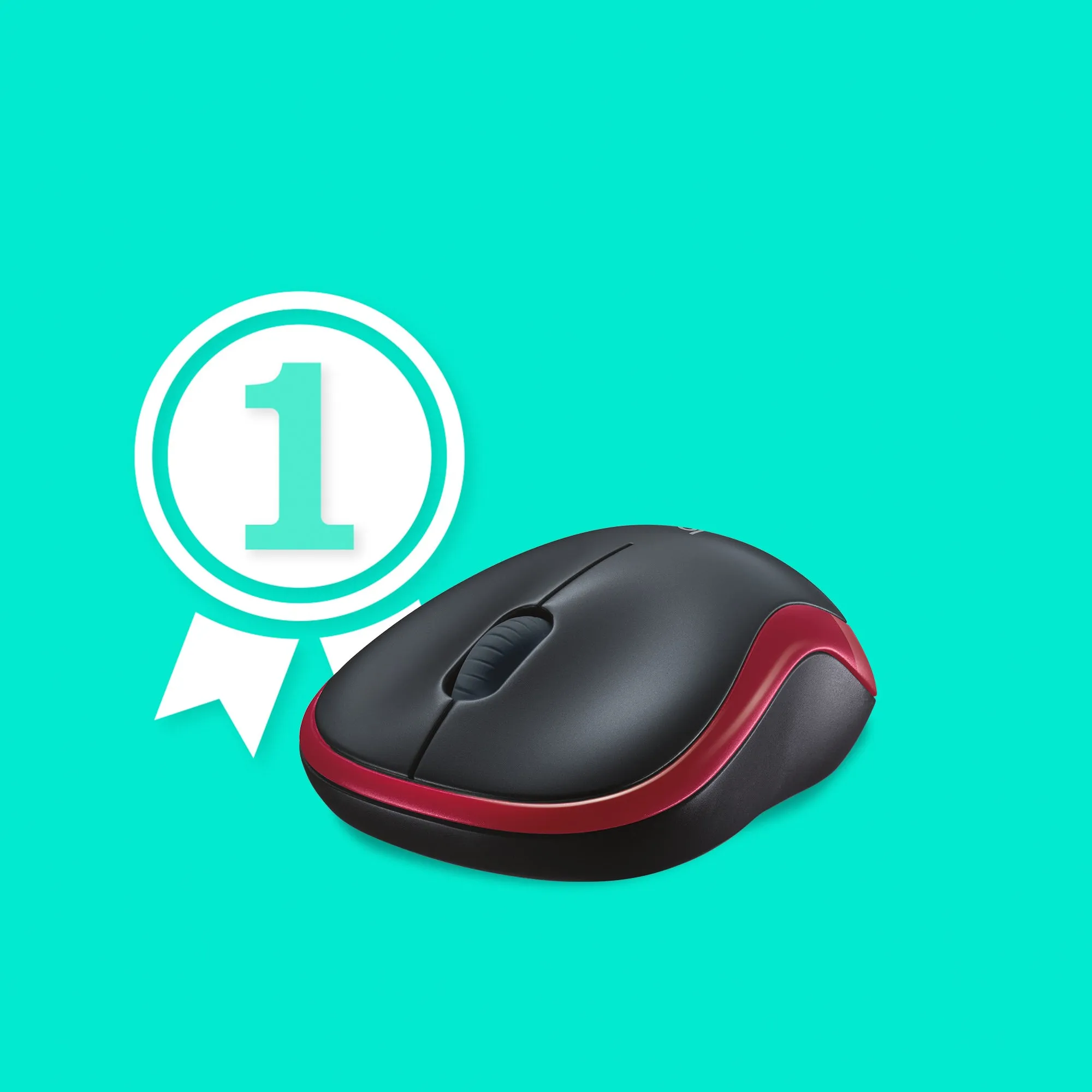 Logitech Mouse M185 - Black/Red