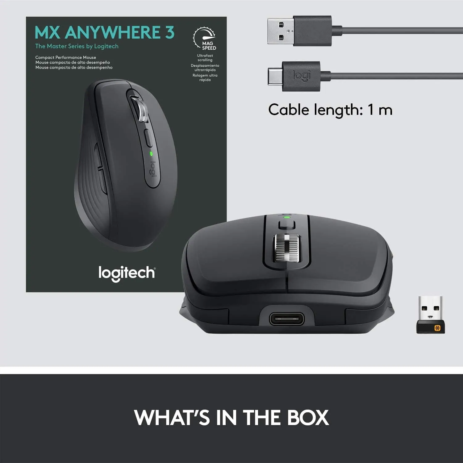 Logitech MX Anywhere 3 Wireless Mouse - Graphite