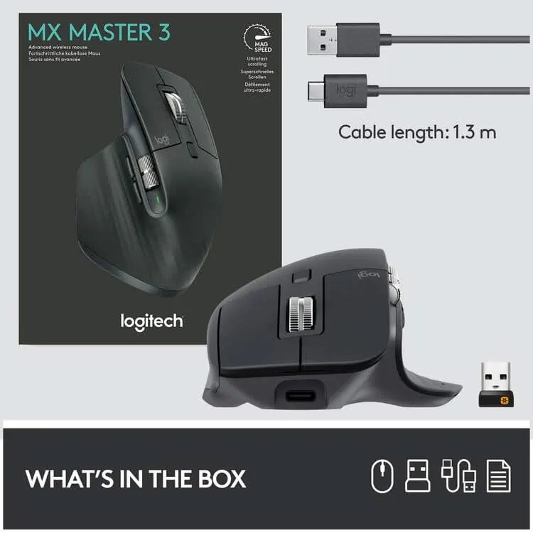 LOGITECH MX MASTER 3 ADVANCED WIRELESS GAMING MOUSE