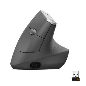 Logitech Mx Vertical - Vertical Mouse - Ergonomic - Optical - 6 Buttons - Wireless, Wired - Bluetooth, 2.4 Ghz - Usb Wir