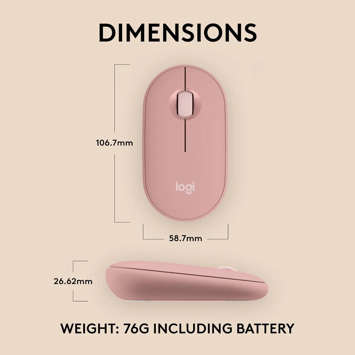 Logitech Pebble Mouse 2 M350s Slim Bluetooth Wireless Mouse 纖薄靜音無線藍牙滑鼠 - Rose Pink 玫瑰粉色 910-006987 原裝行貨