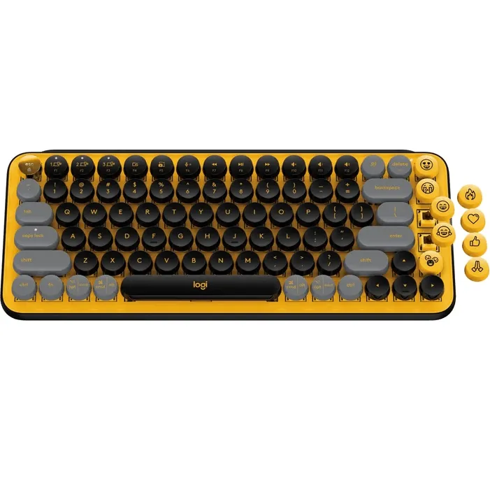 Logitech POP Keys Mouse Wireless Mechanical Keyboard Bundle Set Emoji Blast Yellow