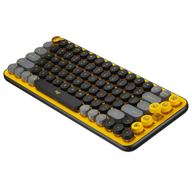 Logitech POP Keys Mouse Wireless Mechanical Keyboard Bundle Set Emoji Blast Yellow