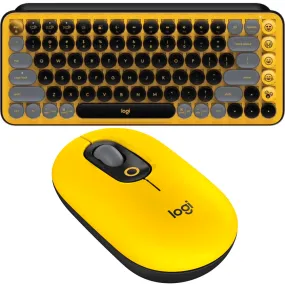 Logitech POP Keys Mouse Wireless Mechanical Keyboard Bundle Set Emoji Blast Yellow