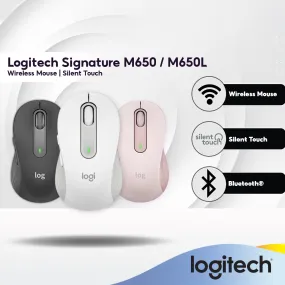 Logitech Signature M650 / M650 L  Wireless Mouse | Silent Touch | Bluetooth Mouse | Silent Clicks