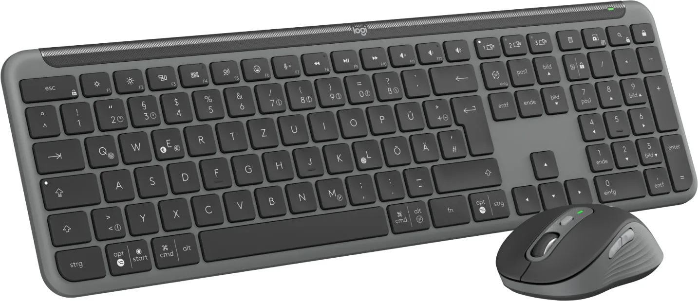 Logitech Signature Slim Combo Mk950 For Business - Keyboard And Mouse Set - 100% Full Size - Qwertz - German - Graphite