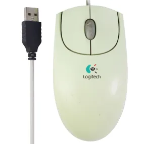 Logitech Wired USB Optical Mouse for Windows PC - Off White/Black (M-BJ58)