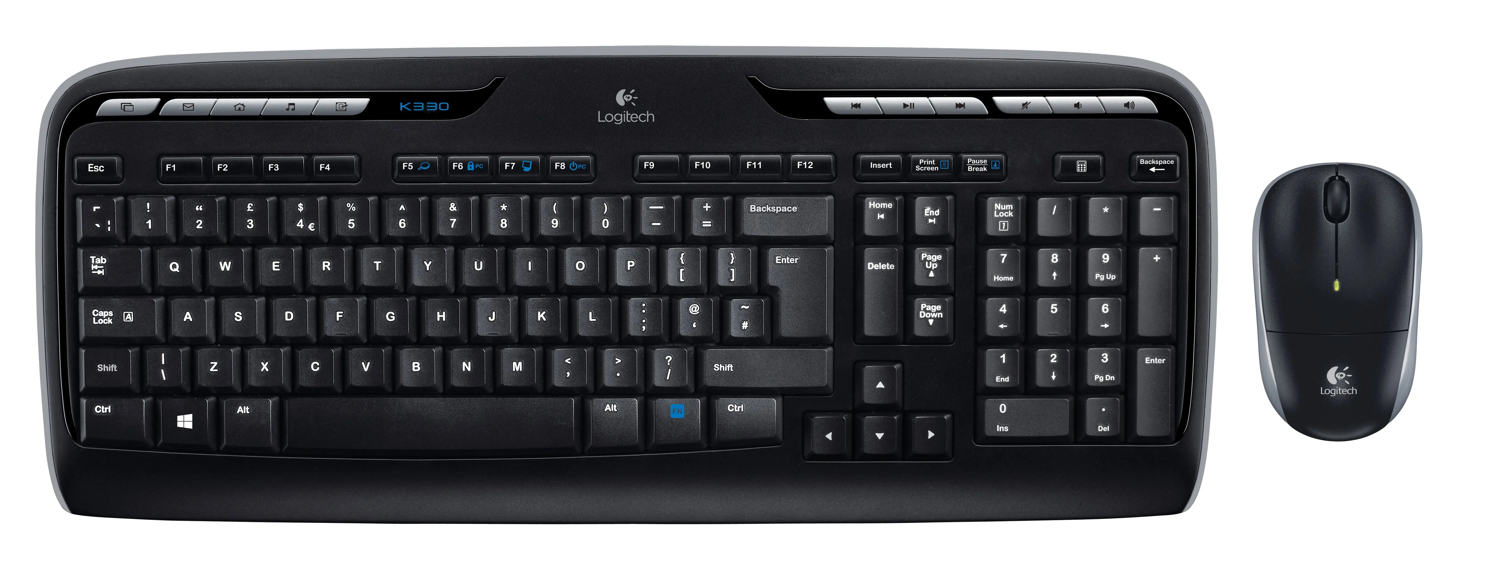 Logitech Wireless Combo Mk330 - Keyboard And Mouse Set - International Nsea - Black