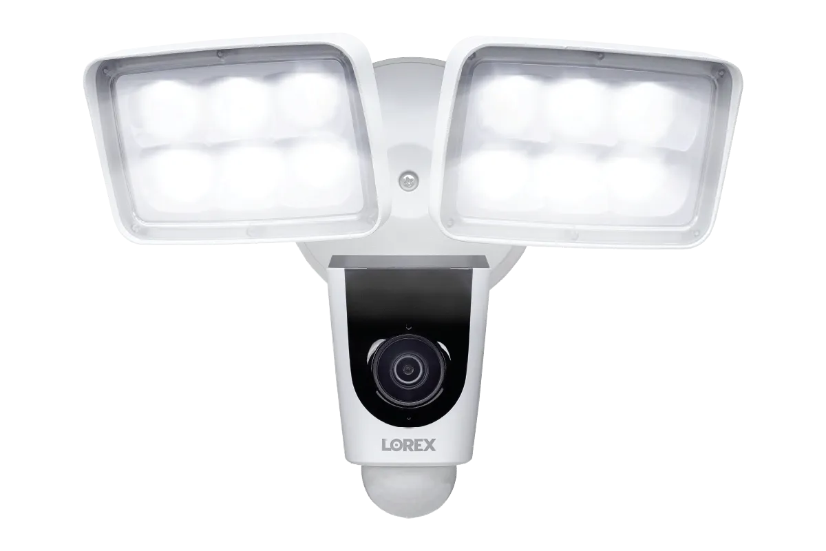 Lorex Smart Home Security Center with Four 1080p Outdoor Wi-Fi Cameras and Wi-Fi Floodlight Camera