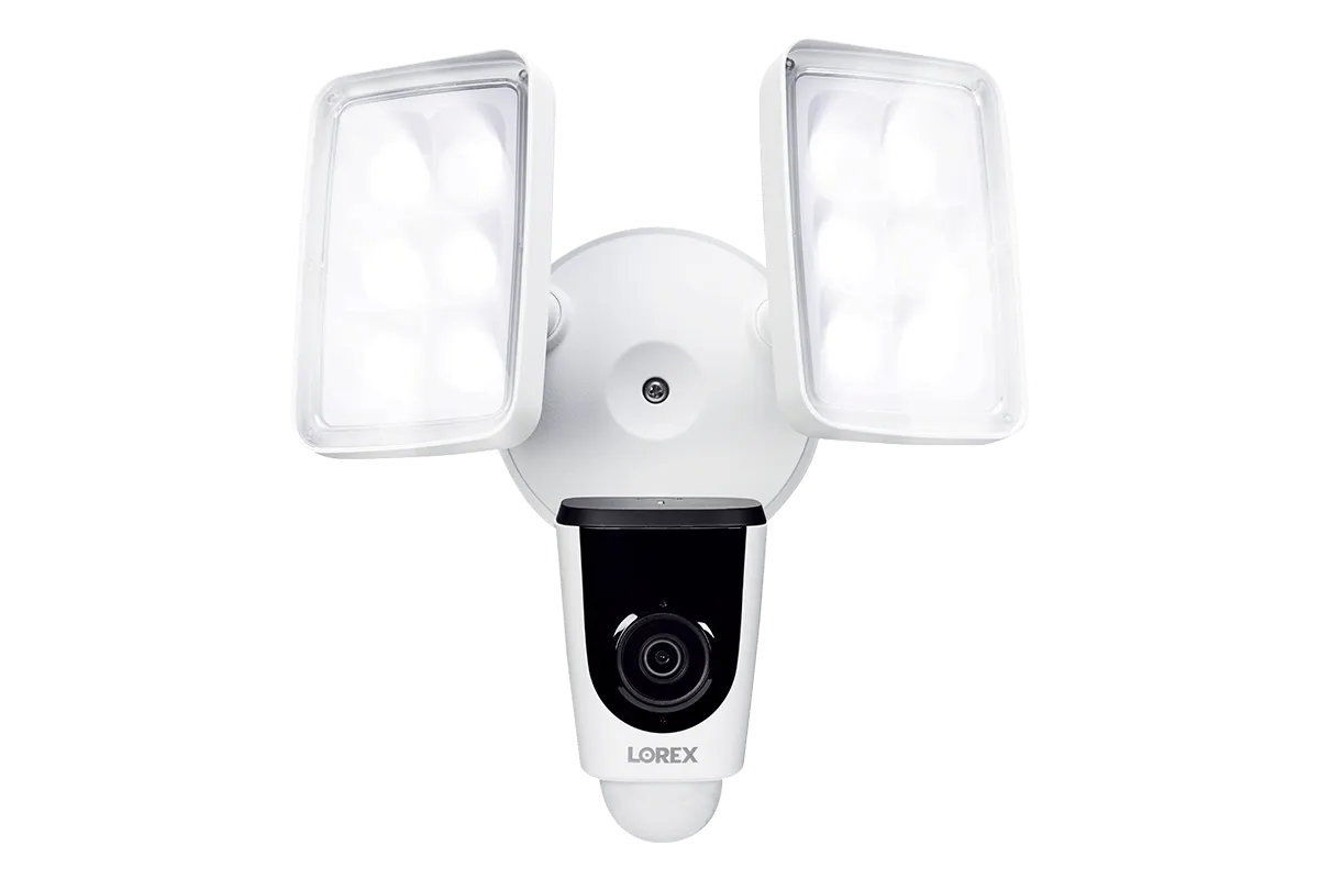 Lorex Smart Home Security Center with Four 1080p Outdoor Wi-Fi Cameras and Wi-Fi Floodlight Camera