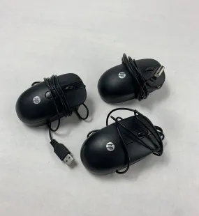 Lot of 3 HP USB 2 Button Optical Mouse