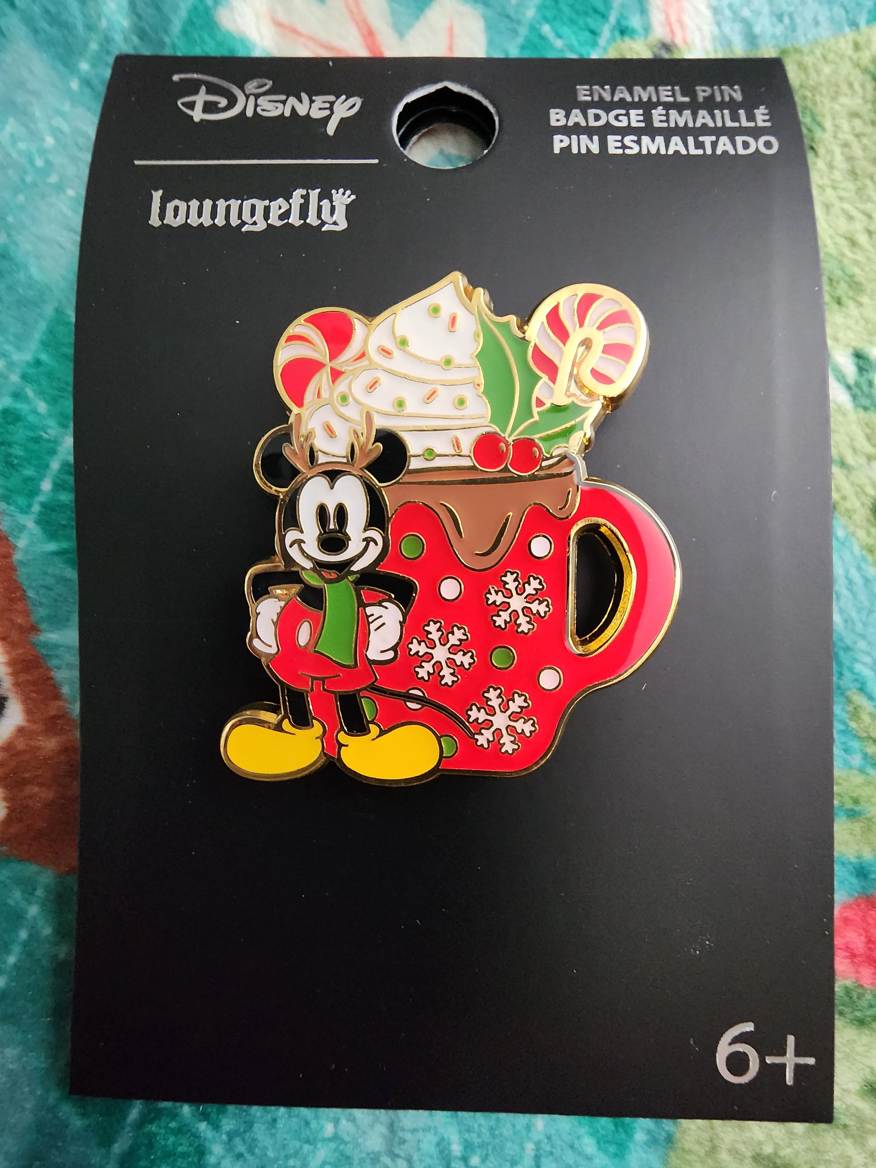 Loungefly Disney Mickey Mouse Holiday Drink Mug Pin