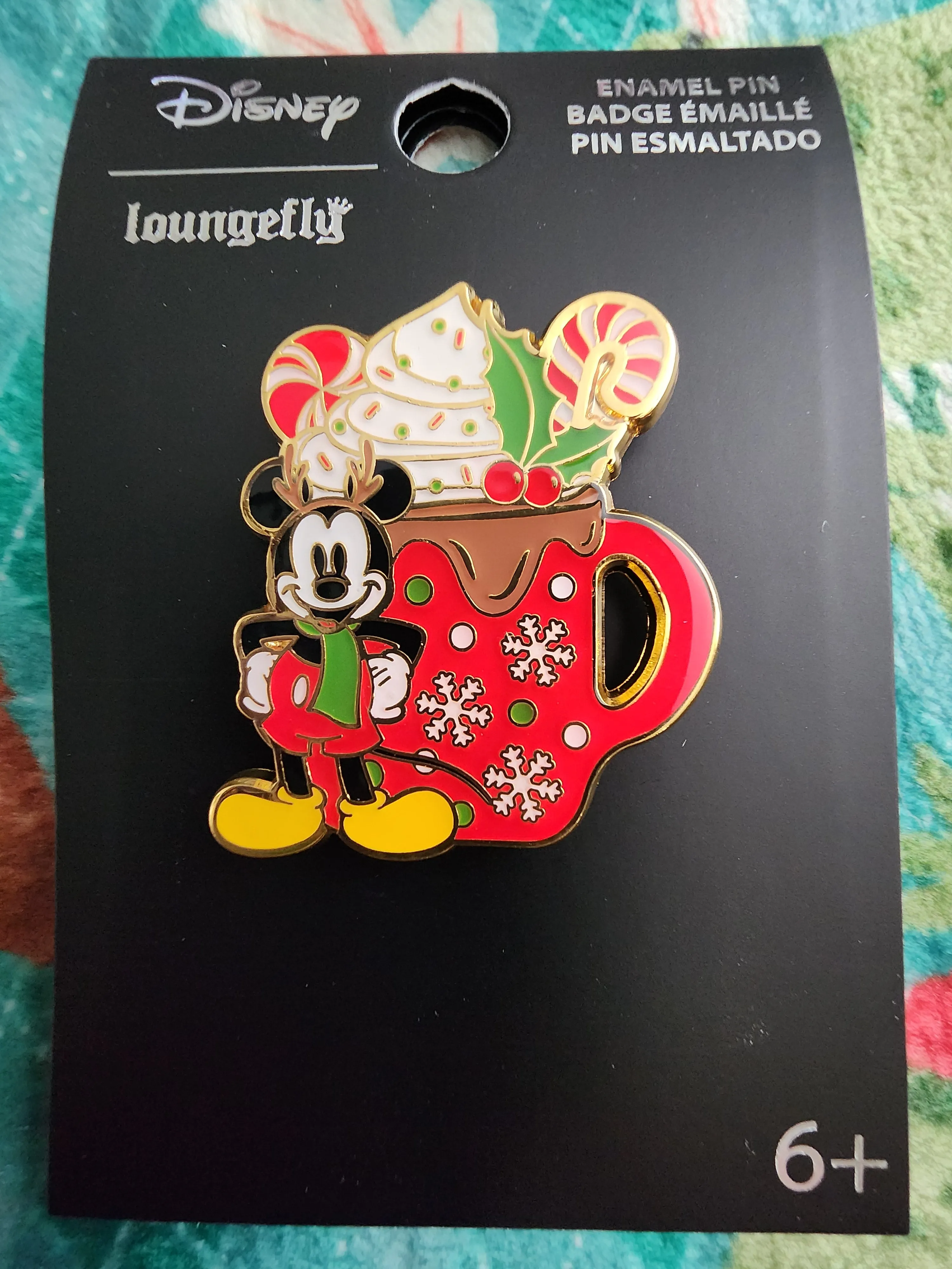 Loungefly Disney Mickey Mouse Holiday Drink Mug Pin