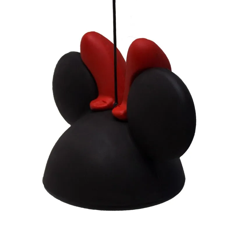 Luminária Pendente Teto Minnie Mouse Aberto Preto/Vermelho