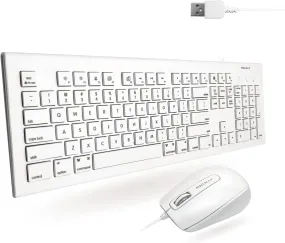 MacAlly 104 Key USB Wired Keyboard Hotkey 3 Button Optical Mouse Combo For Mac & Windows