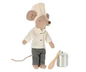 Maileg Chef Mouse with Soup Pot & Spoon