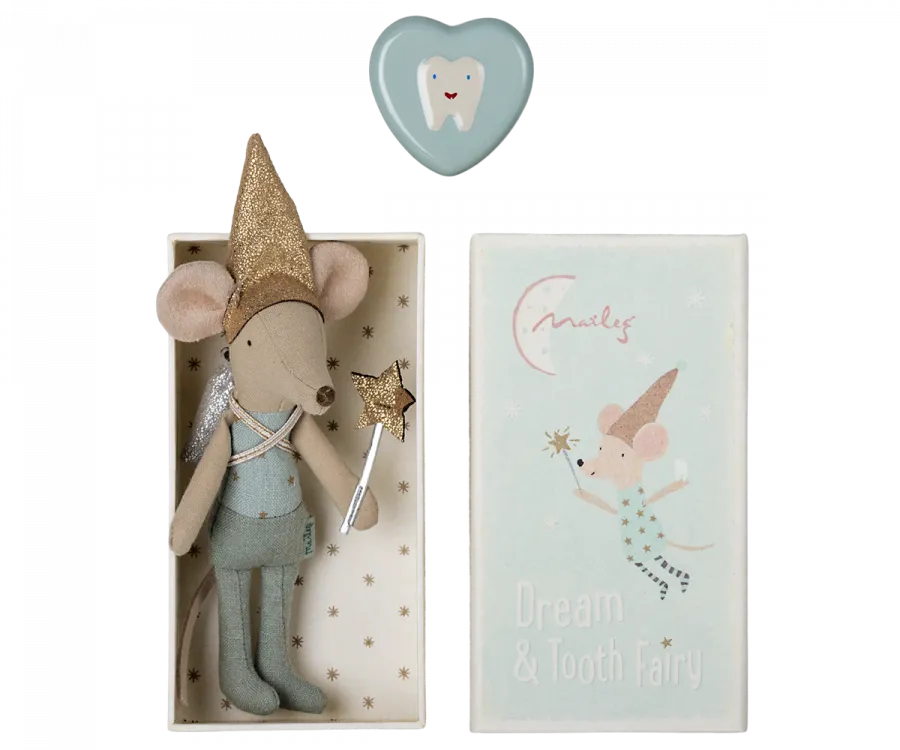 Maileg Tooth fairy mouse in matchbox - Blue