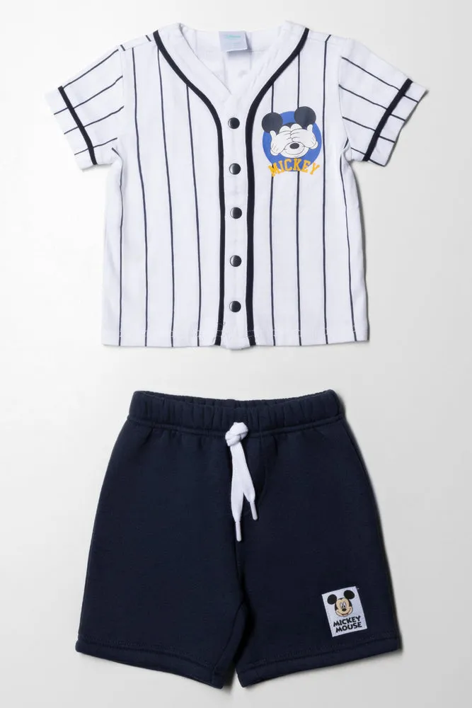 Mickey Mouse Baseball Set White