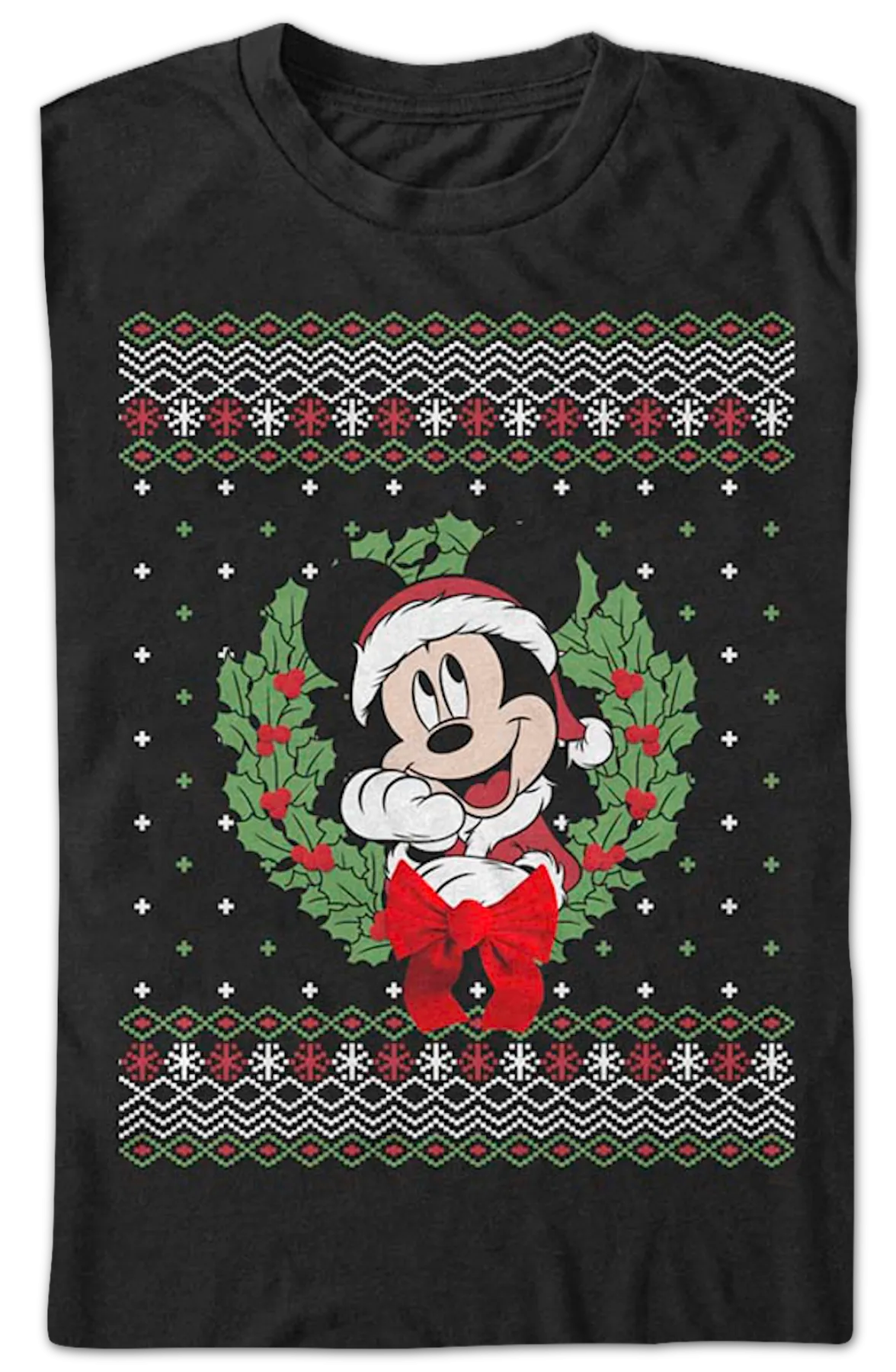 Mickey Mouse Faux Ugly Sweater Disney T-Shirt