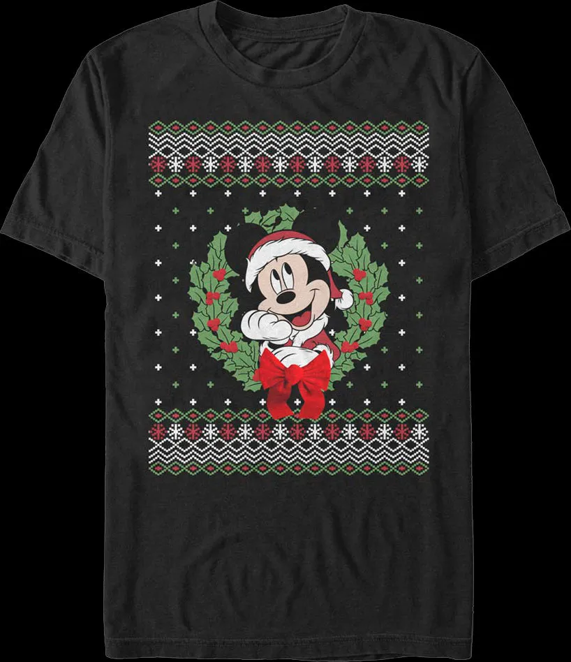 Mickey Mouse Faux Ugly Sweater Disney T-Shirt