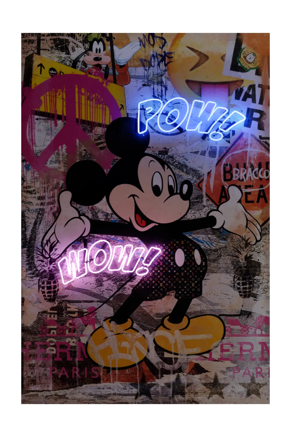 Mickey Mouse Neon Art Print | Andrew Martin Pow Wow