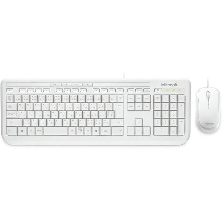 Microsoft 600 Wired Mouse Keyboard Combo Set White