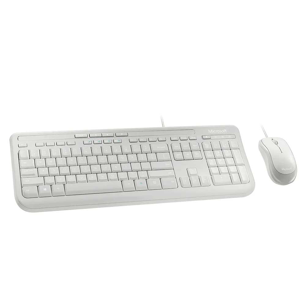 Microsoft 600 Wired Mouse Keyboard Combo Set White