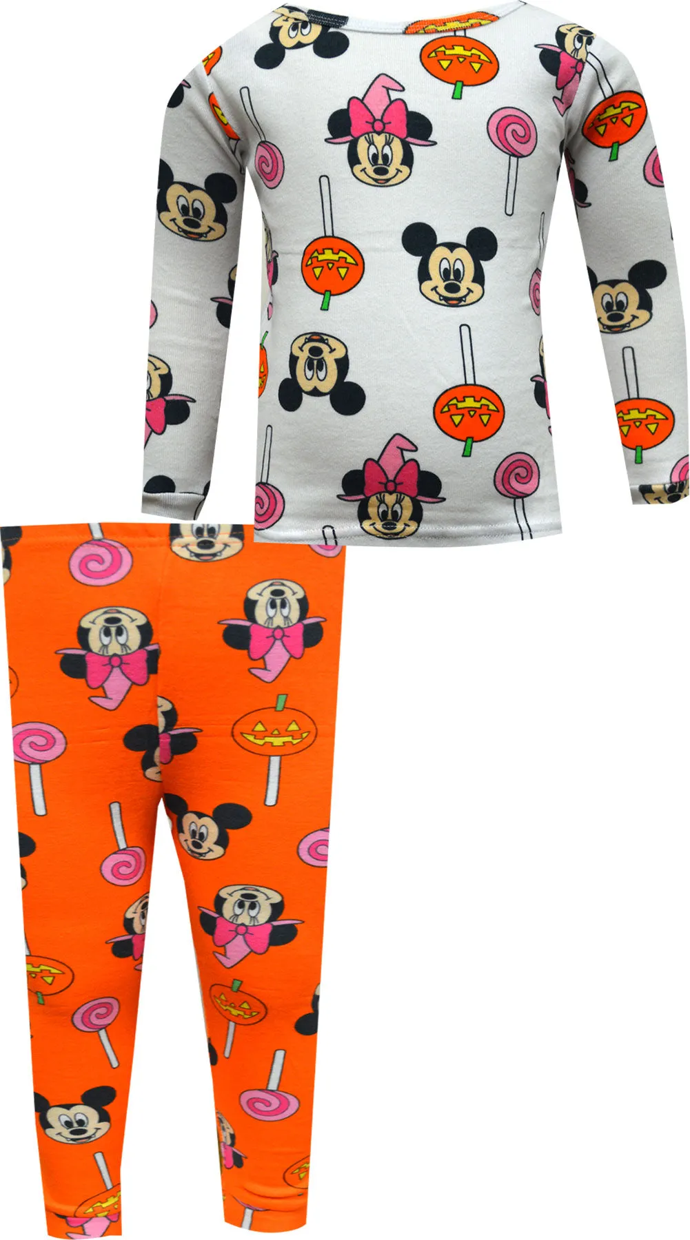 Minnie and Mickey Mouse Halloween Treats Toddler Cotton Pajamas