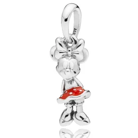 Minnie Mouse Polka Dots Red Enamel Dangle Charm