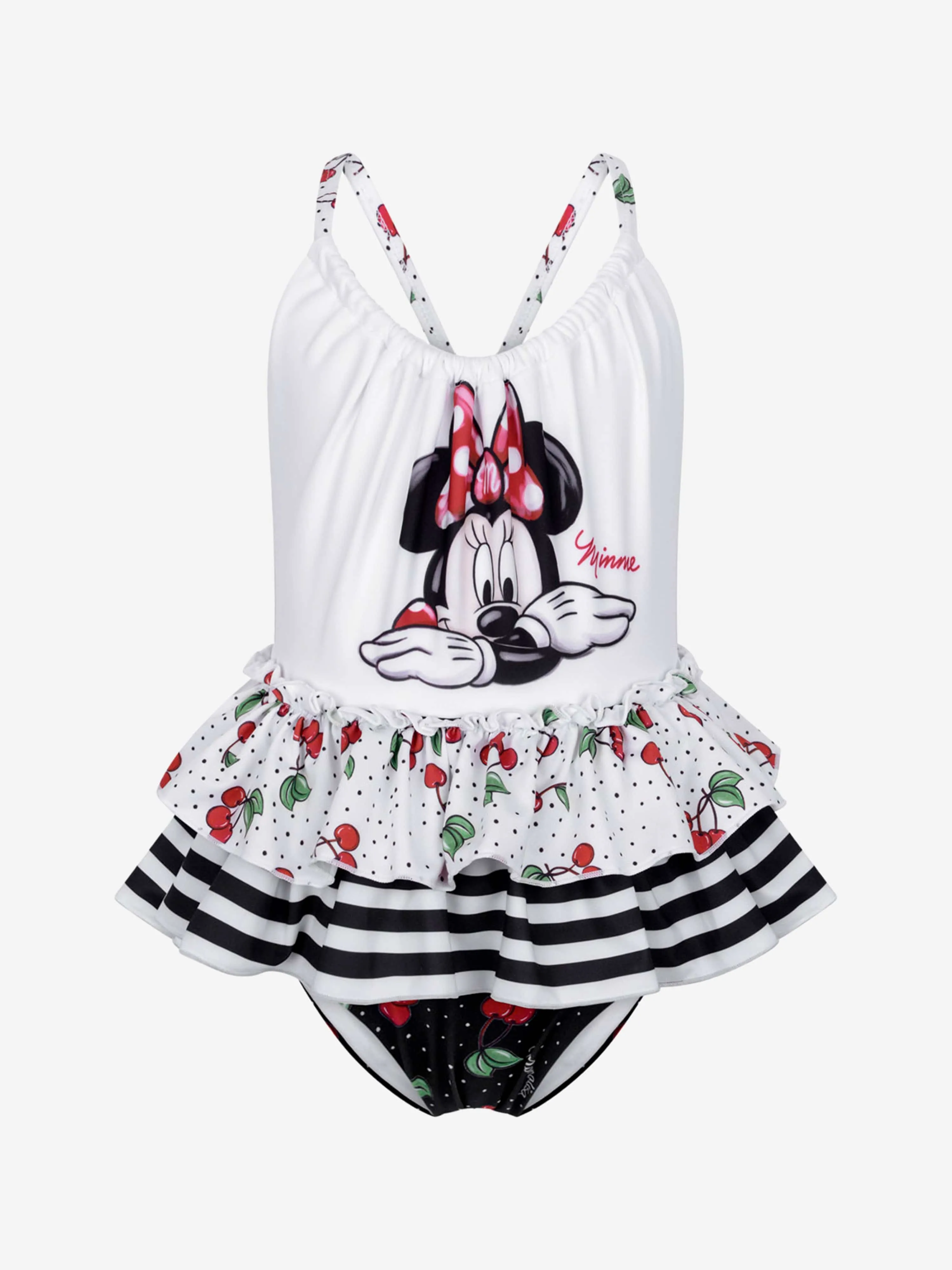 Monnalisa Girls Swimsuit - & Black Minnie Mouse Swimsuit