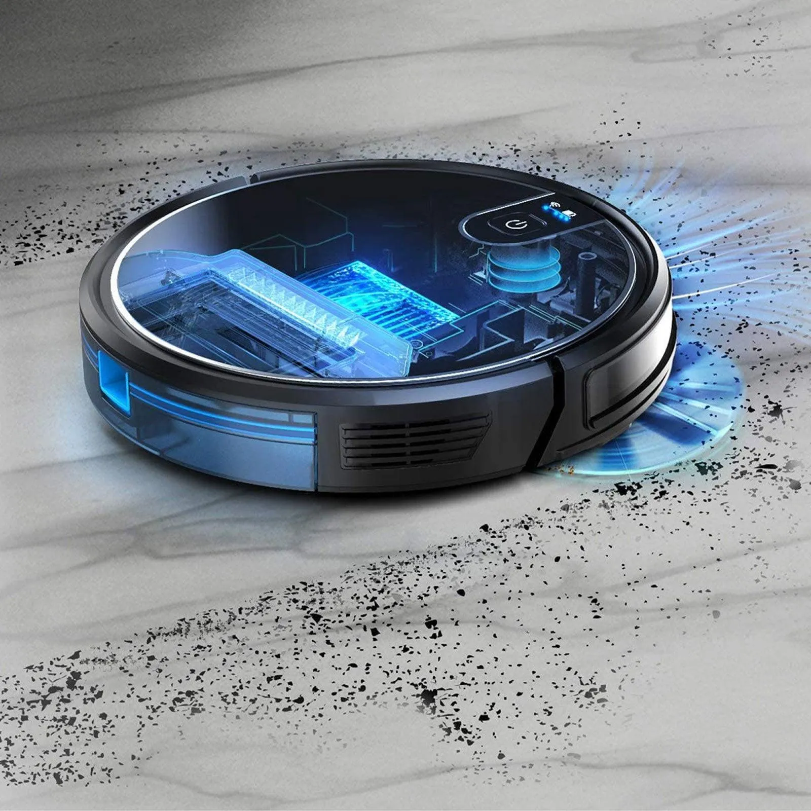 MyGenie XSonic Wifi Pro Robotic Vacuuum Cleaner Carpet Wet Dry Mopping Black  Black