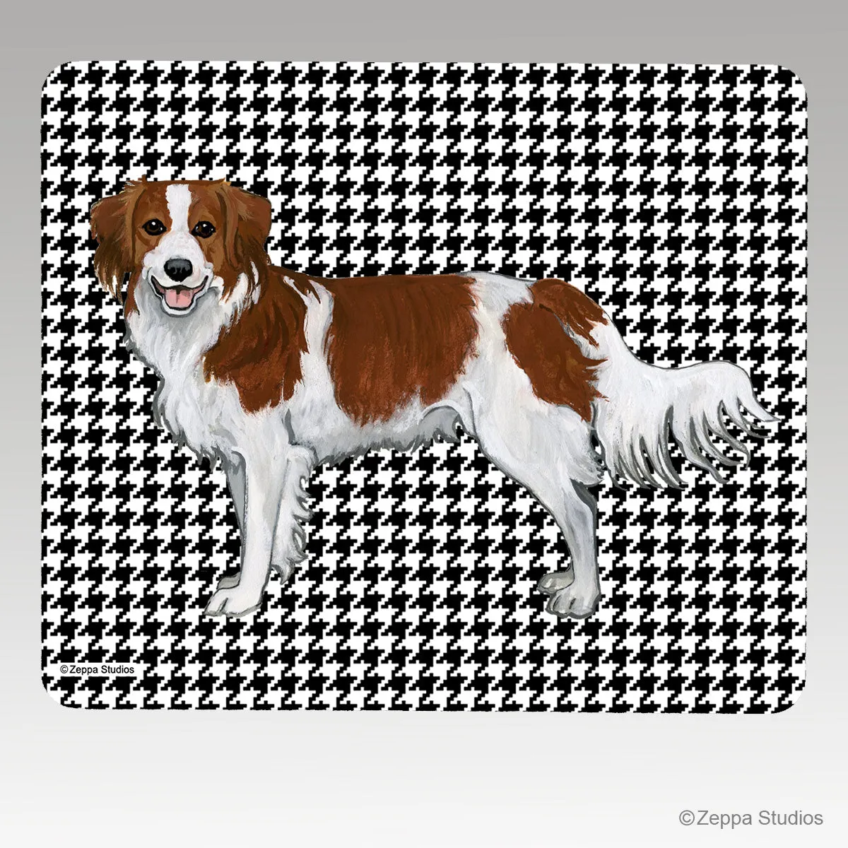 Nederlandse Kooikerhondje  Houndstooth Mouse Pad