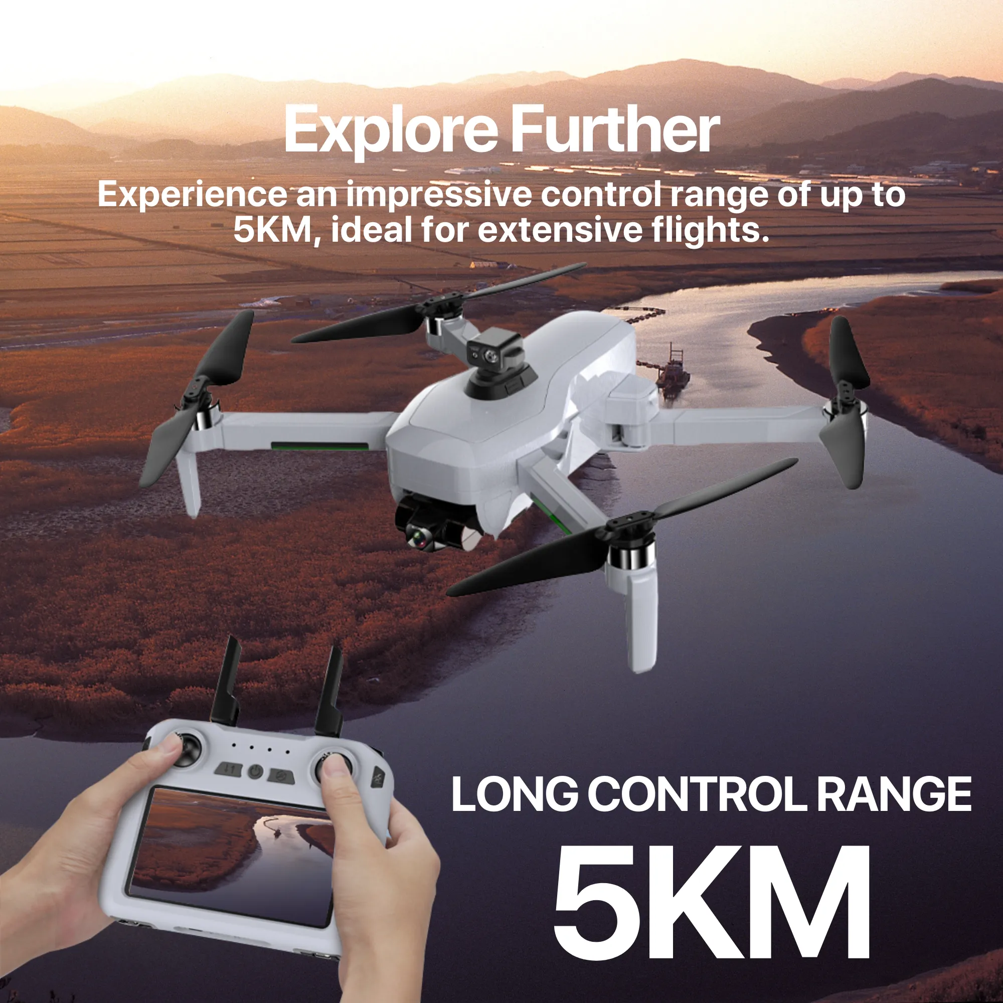 New Release The Bigly Brothers GD98 Obstacle Avoidance Drone with Case, EIS Anit Shake, 3-Axis Gimbal, GPS System, 5.5-inch Touchscreen Remote Control