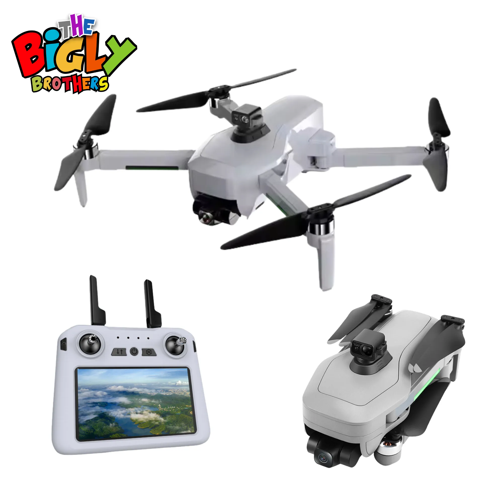 New Release The Bigly Brothers GD98 Obstacle Avoidance Drone with Case, EIS Anit Shake, 3-Axis Gimbal, GPS System, 5.5-inch Touchscreen Remote Control