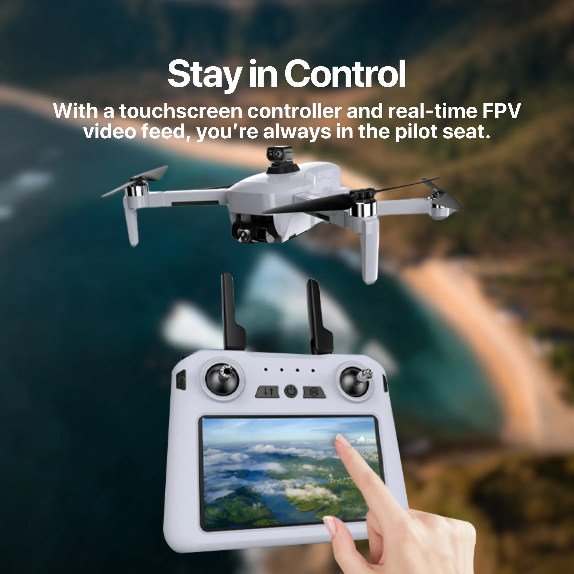 New Release The Bigly Brothers GD98 Obstacle Avoidance Drone with Case, EIS Anit Shake, 3-Axis Gimbal, GPS System, 5.5-inch Touchscreen Remote Control