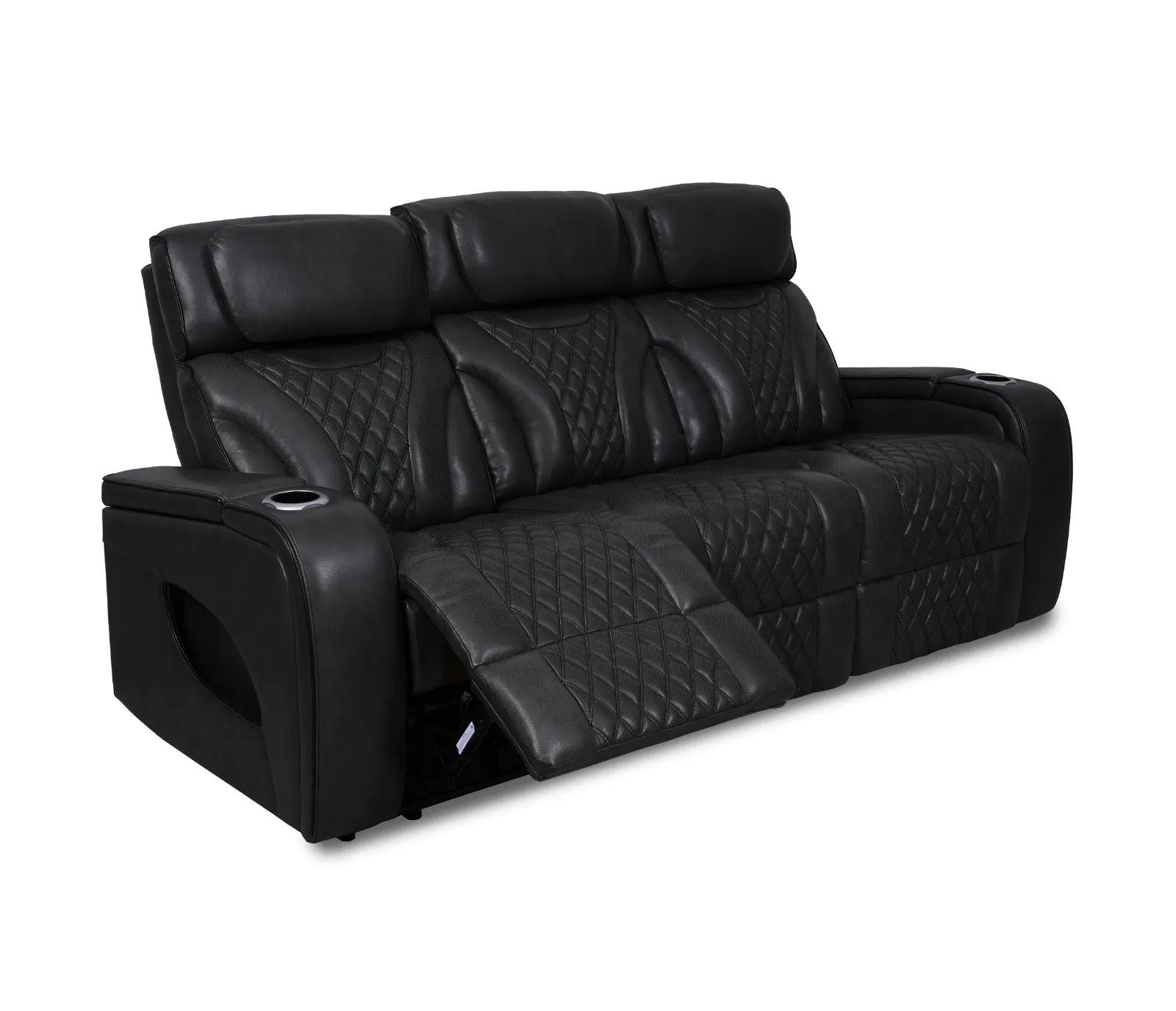 Nexus Sofa - Power Reclining w/ Power Headrests - Black Leather