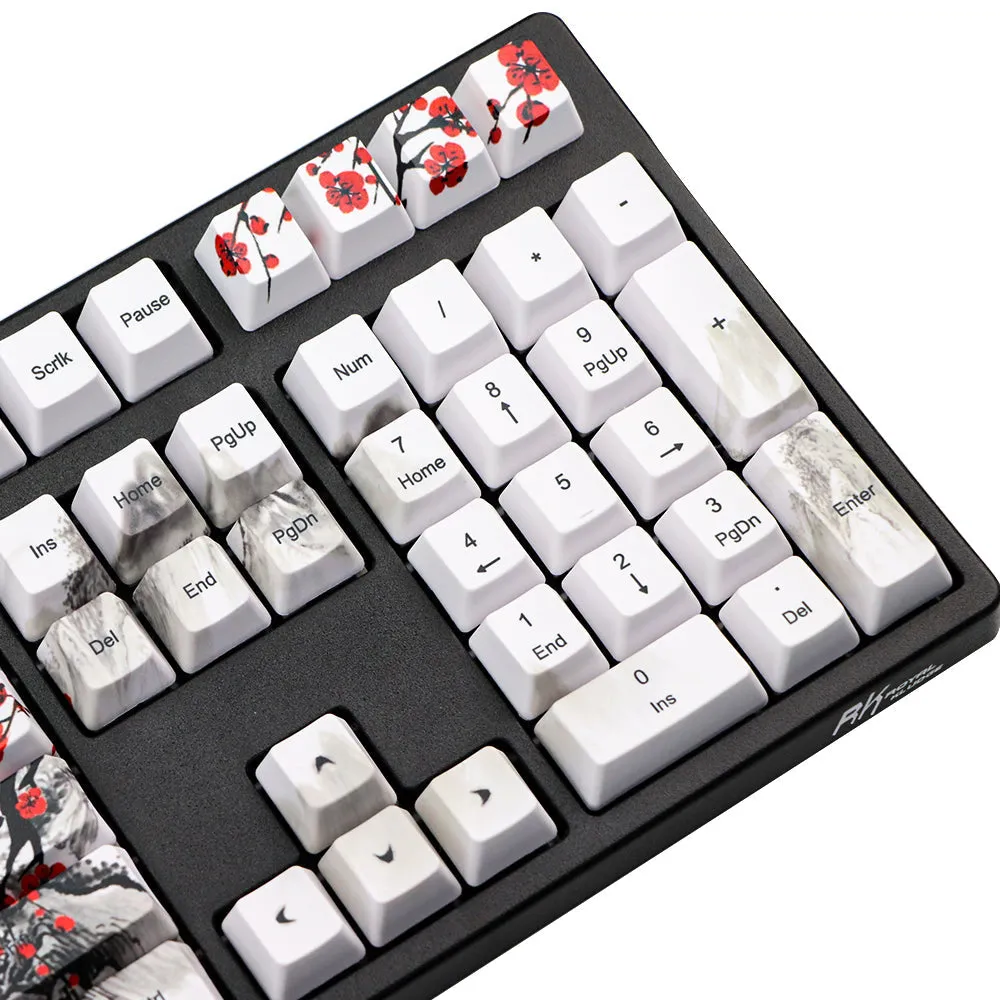 Novelty Allover Dye Subbed Plum Blossom110 Keys Oem Profile Keycap For