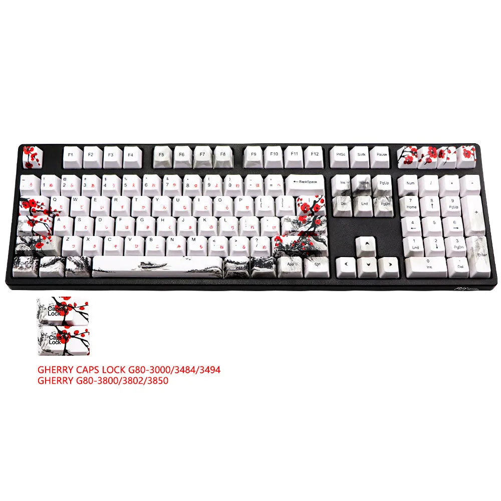 Novelty Allover Dye Subbed Plum Blossom110 Keys Oem Profile Keycap For