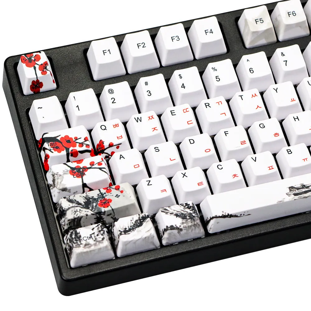 Novelty Allover Dye Subbed Plum Blossom110 Keys Oem Profile Keycap For