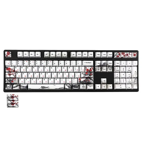 Novelty Allover Dye Subbed Plum Blossom110 Keys Oem Profile Keycap For