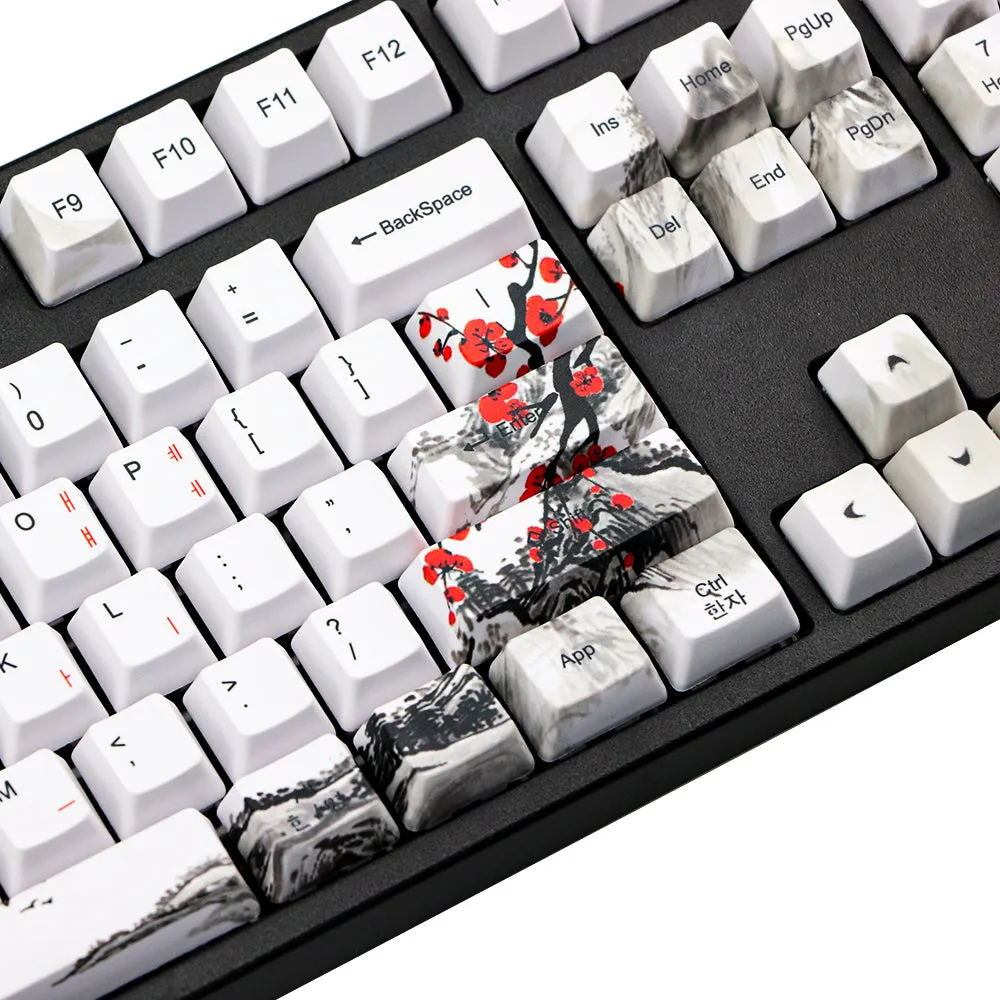 Novelty Allover Dye Subbed Plum Blossom110 Keys Oem Profile Keycap For