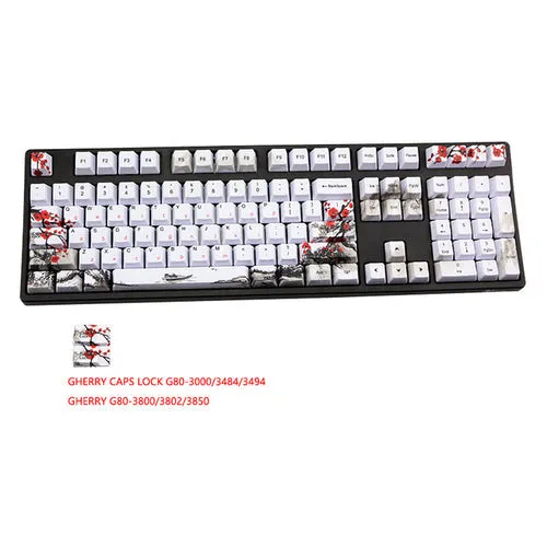 Novelty Allover Dye Subbed Plum Blossom110 Keys Oem Profile Keycap For