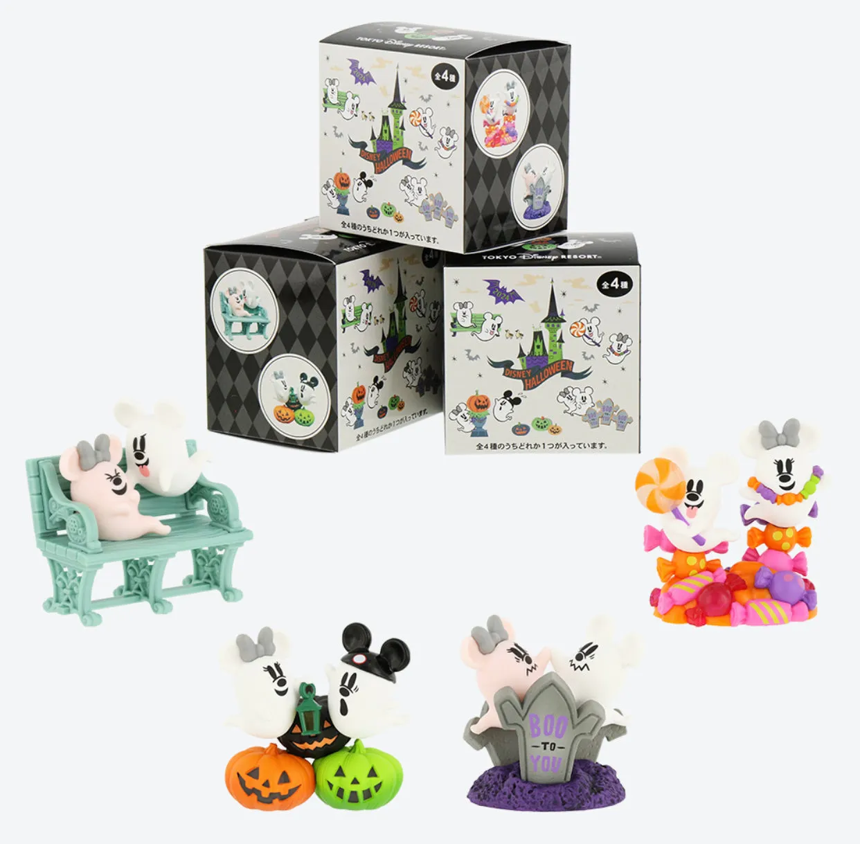 On Hand!!! TDR - Halloween 2024 Collection x  Mickey & Minnie Mouse Boo/ Ghost Mystery Figures Box (Release Date: Sept 19, 2024)