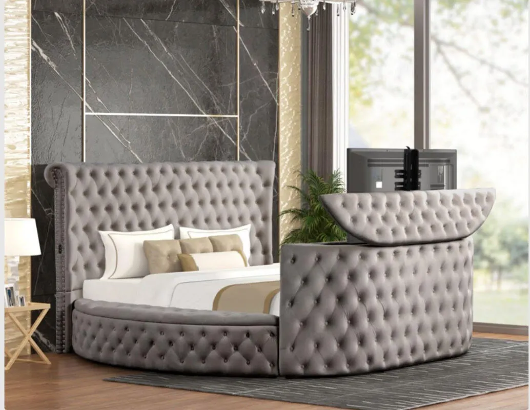 Patron Gray Platform Bed - Queen, King