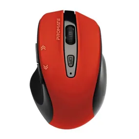 Promate EZGrip Ergonomic Wireless Mouse, Quick Forward/Back Buttons, Red